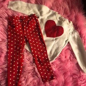 Valentine’s Day Sweater and leggings